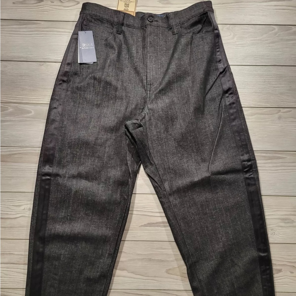 Polo Satin Stripe Curve Taper Carrot Jean